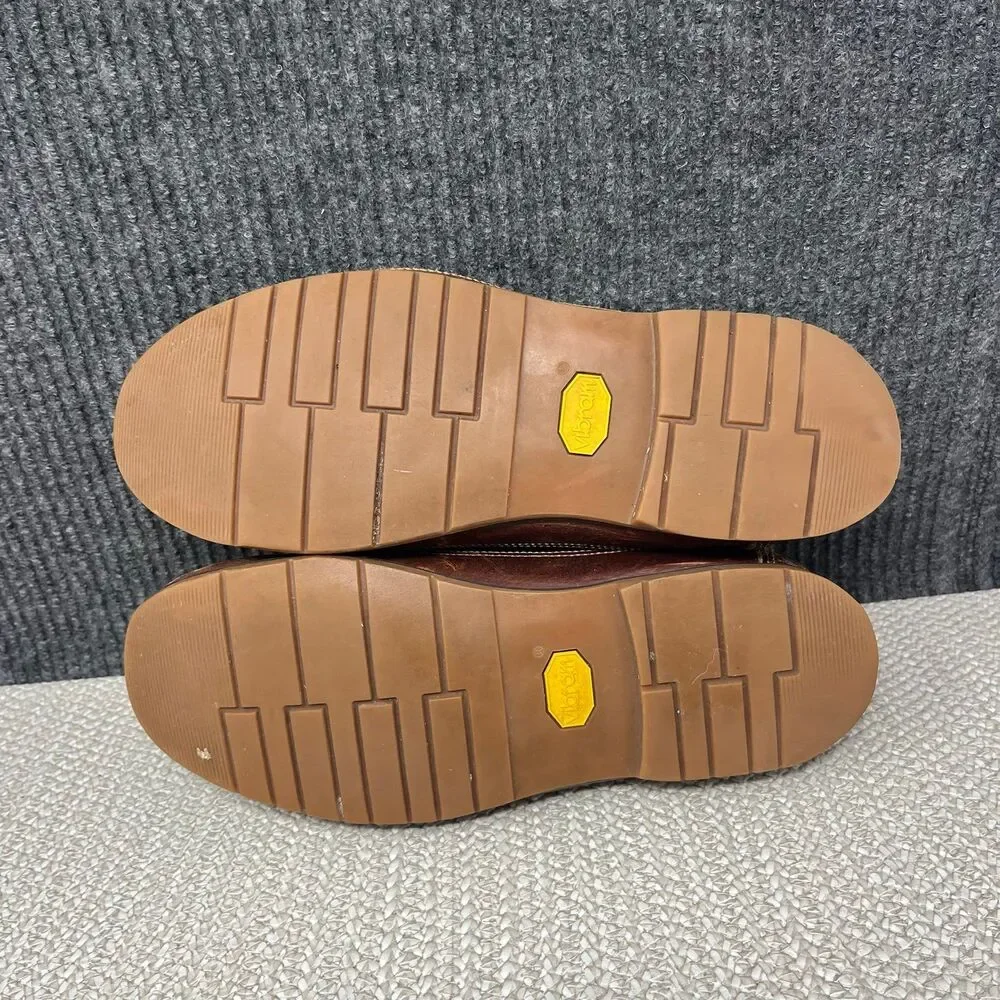 Vintage Gokey Handmade Leather Boat Shoes Brown Vibram Deck Loafer Mens 9 US